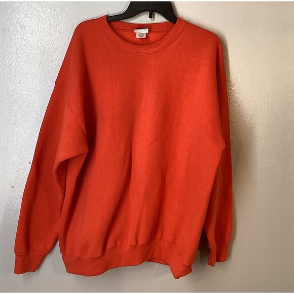 Vtg 80’s Lee Sturdy Sweats Orange Crewneck Pullover Sweatshirt XXL Made in USA - Picture 1 of 7